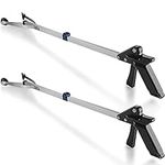 Reacher Grabber Tool - (2-Pack) - Gripping Device - Lightweight Durable Folding Claw Extends Arm Reach to 32 Inches Ideal Indoor and Outdoor Reaching Mobility Aid and Trash Grabber Picker Upper Tool