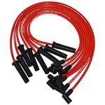 A-Team Performance Red Silicone Spark Plug Wires Set 90 Degree Black Boot for HEI Distributor Ignition Coil Accessories Compatible With Mopar Chrysler Dodge 318 360 8.0mm