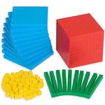 Edulearnable 121 Pcs Base Ten Blocks - Place Value Blocks - Math Manipulatives For Elementary Classroom, Home Learning, Base 10 For 1St 2Nd 3Rd Grade With Place Value Matt (Multicolour)