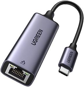 UGREEN Adaptateur USB C Ethernet Gigabit Thunderbolt USB C vers RJ45 Réseau LAN 1Gbps Compatible avec iPhone 15 Plus Pro Max MacBook Pro Air iPad Pro XPS Surface Pro Galaxy S24 Ultra Tab S9 (Gris)