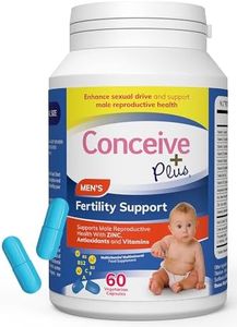 Conceive Plus Fertility Supplements for Men - Male Fertility Support, Optimal Sperm Count & Motility - Maca, L-Arginine, Zinc, Folate Folic Acid & Magnesium - Prenatal Vitamins for Men – 60 Capsules