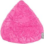 Gouchee Home Fluffy Collection Faux Fur Upholstered Bean Bag Chair, Pink - Sofa Chair for Kids and Adults, Comfy Chair for Bedroom and Living Room Furniture, Lounge Chair, X-Large
