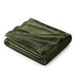 Bedsure Fleece Blankets Twin Size Blanket for Couch - Olive Green Blankets Fuzzy Cozy Soft Plush Lightweight Warm Twin Blankets for Bed, 60x80 inches