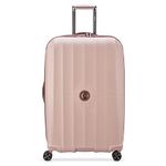 DELSEY PARIS Polycarbonate (Pc) St Tropaz 55 Cm Spinner 4 Double Wheel Cabin Light Pink Expandable Hard Suitcase Trolley Bag Luggage, Small, H-25 Cm