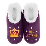 Snoozies Pairables Her Ladyship Womens Slippers Super Soft Sherpa Womens House Slippers Ladies Sizes 3-7 (Large)