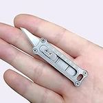 NBGDY Small Titanium Utility Knife,EDC Pocket Knife Folding Knife with 10 Replaced Blades, Ultralight Keychain Knife only 0.35oz.(kpq-1043)