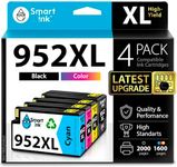 Smart Ink Compatible Ink Cartridge Replacement for HP 952XL 952 XL (4 Combo Pack) to use with OfficeJet Pro 8710 8720 7740 8210 8715 7720 8702 8725 8740 8730 8700 8200 (Black, Cyan, Magenta, Yellow)