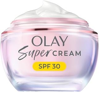 Olay Super Cream Refillable Face Moisturiser with SPF 30 UV Protection, Olay Super Serum, 5 Skin Benefits in 1 Moisturiser, Ultra Lightweight Hydration, Protects Against Sun Damage, Instant Glow, 50ml