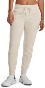 Under Armour Womens Rival Fleece Joggers, (783) Oatmeal Light Heather / / White, Large Tall
