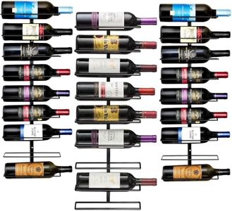 Sorbus Wall Mount Wine Rack (Holds 27 Bottles) - Wine Rack Wall Mounted for Wine Bottles, Liquor, Champagne, Black Metal Wine Bottle Holder for Home Bar, Wine Kitchen Storage