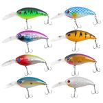 Crankbait Fishing Lures Kit,8pcs Topwater Lures Hard Baits Wobbler Swimbait Popper Minnow Crank Bait Sea Fishing Lures for Bass Trout Salmon Walleye Pike Perch Saltwater Freshwater