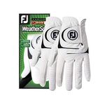 FootJoy Men's WeatherSof, Golf Glove White Medium, Worn on Right Hand, 2 piece set