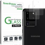 amFilm Galaxy S20 Ultra Back Camera Protector (2 Pack), Tempered Glass Film Screen Protector for Rear Camera Lens of Samsung Galaxy S20 Ultra (2020)