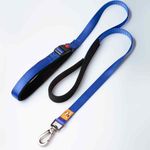 Canny Leash Connect | Heavy Duty Dog Leash | Small, Medium, & Large Dogs | Leash with Handle, Buckle, Padded Grip & Secure Clip | Tie Your Dog Anywhere, Length 4ft, Width 1in, Blue