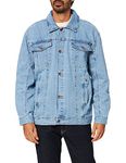 Southpole Men's Script Denim Jacket, Mid Blue, XL