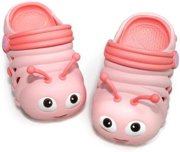 Ivarstead Toddler Shoes Boys Girls Lightweight Breathable Quick-Dry Summer Slip on Sandals Little Kids Non-Slip Summer Slides Slippers（Pink 180 10T