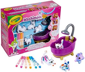 CRAYOLA Washimals Pets - Kit Créatif de Coloriage, Feutres de Couleurs et Figurines à Colorier, Baignoire et Douche - Âge Conseillé: à Partir de 3 Ans