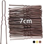 Mbsomnus 7cm Hair Pins for Buns, 50pcs Bobby Pins Brown Hair, U Shaped Hair Pins for Women Girls, Hair Grips for Thick Hair, Hair Styling Accessories for Wedding Salon Home Use (Brown, 2.76 Inch)