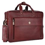 HAMMONDS FLYCATCHER Genuine Leather Office Bag for Men, 15.6 Inch Professional Leather Laptop Bag for Men, Adjustable Strap and Multiple Compartments, Leather Bag for Men - 1 Year Warranty