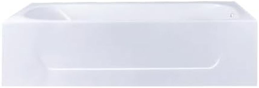 Aqua Eden VCTAP603015R 60-Inch Cast Iron 3-Wall Alcove Tub with Right Hand Drain Hole, White