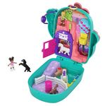 Polly Pocket Playset, Travel Toy with 2 Micro Dolls & Pet Horses, Pocket World Cactus Cowgirl Ranch Compact