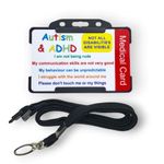 Autism & ADHD Awareness Medical Card with Lanyard - Hidden Disability Awareness