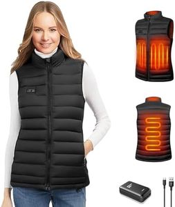seenlast Heated Gilet Women, Heated Vest with 10000mah power bank, Heated Jacket with 4 Heat Zones,3 Heat Settings Lightweight Heated Body Warmer for Outdoor Camping Riding Hiking, Machine Washable