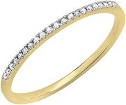 Dazzlingrock Collection 0.08 Cttw Round White Diamond Minimalist Stackable Wedding Band for Women in 10K Solid Yellow Gold, Size 8