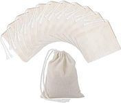 50 Pcs Muslin Bags 100% Cotton Drawstring Bag Soap Nuts Mesh Bags Tea Bags 4 * 3in