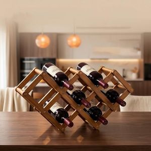 Wine Rack,wine storage,Natural Bamboo Wood Countertop Wine Bottle Holder