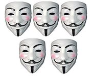 Liwazo V for Vendetta Comic Face Mask Anonymous Guy Fawkes (White) Pack of 5 Party mask