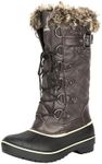 DREAM PAIRS Women's DP Warm Faux Fur Lined Mid Calf Winter Snow Boots,Size 8,Brown,DP-AVALANCHE