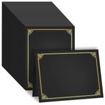 GNL 200 Packs Black Certificate Holders - Diploma Holders, Certificate Covers with Gold Foil Border, for Letter Size 8.5 x 11 Award Certificate Paper and Documents