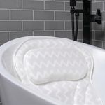 Bath Haven Luxurious Bath Pillow for Women & Men :: Ergonomic Bath Pillows for Head and Neck :: With QuiltedAir Mesh for Breathable Comfort :: Includes Wash Bag