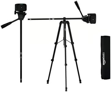 Amazon Basics 2-in-1 Lightweight Aluminium Tripod with Monopod | Multipurpose 3-Way Head | Extendable Height (52-160 cm) | Monopod Height (45-104 cm) | Includes Carry Bag | for DSLR Cameras & GoPro