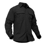 TACVASEN Mens Long Sleeve Shirts Button Up Short Sleeve Travel Shirt Casual Shirts Mens Button Down Utility Shirt Mens Hiking Shirt Summer Shirts for Men