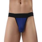 AM Zone Men's Polyester Spandex Thongs Brief Underwear (Pack of 1) (AM-ML-07604) Navy Blue (Small)