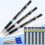 CORSEHILD Mechanical Pencil Set, 3 PCS 0.7mm Mechanical Pencils Automatic Propelling Pencil Retractable HB Clutch Pencil with Eraser, 10 Tubes 0.7mm Lead Refills Pencil Refill for Writing Drawing