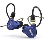 BASN Metalen 4 Drivers in-Ear Monitor Headphones, Noise Isolating IEMs with Deep Bass, for Musicians Singers Drummers Bassists(Sapphire Blue)