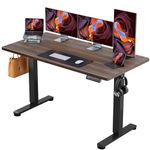 ErGear Electric Standing Desk, 55‘’x28‘’ Height Adjustable Sit Stand up Desk, 4 Memory Computer Home Office Desk Standing Table with Splice Board (Walnut)
