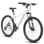 Hiland 26 Inch Mountain Bike for Women, 21 Speed with Lock-Out Suspension Fork, Dual Disc Brakes, Aluminum Frame MTB, Adult Ladies Womens Bike Mens Bicycle