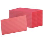 1InTheOffice Ruled Red Index Cards 3x5, Cherry Red, 200/Cards