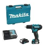 Makita DF333DWYE 12V max CXT Brushless Cordless 1/4" Variable 2-Speed Driver/Drill Kit with Two Batteries (1.5 Ah), Charger & Plastic Carrying Case