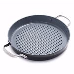 GreenPan CC000674-001 Valencia Pro Hard Anodized 100% Toxin-Free Healthy Ceramic Nonstick Metal Utensil/Dishwasher/Oven Safe Covered Grillpan, 11-Inch, Grey