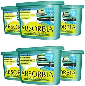 Absorbia Moisture Absorber | Classic Pack of 6 (300ml Each) | Moisture Absorber for Wardrobe | Dehumidifier for Room Moisture | Air Freshener for Room, Toilet | Compact Size | Moisture Absorbers