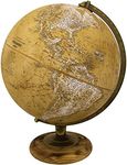 Replogle Morgan – Designer Series Globe, Old World Style Globe, Raised Relief, Charred Hardwood Base, Antique brass plated Semi-Meridian, Velvety texture ball (12"/30 cm diameter)