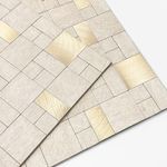 M MOFIT Square Tile Stickers for Kitchen,Matte Marble Stick on Tiles Bathroom Vanity Splashback Self Adhesive Mosaic Wall Tiles (5sheets,Beige)