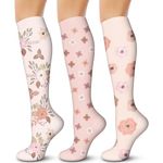 3 Pairs Compression Socks for Women & Men 15-20 mmHg - Best Support for Nurses, Running, Hiking, Recovery & Flight Socks