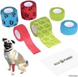 Self Adhering Bandage - Injury Wrap Tape for Dogs - Pack of 6 - Supports Muscles and Joints - Does not Stick to Hair - Elastic, Water Repellent, Breathable - Relieves Stress (for Dogs)