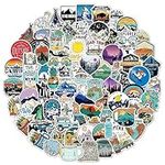 Rumyve Outdoor Adventure Stickers - Set of 100 Waterproof Camping Stickers for Laptops, Water Bottles, DIY Crafts